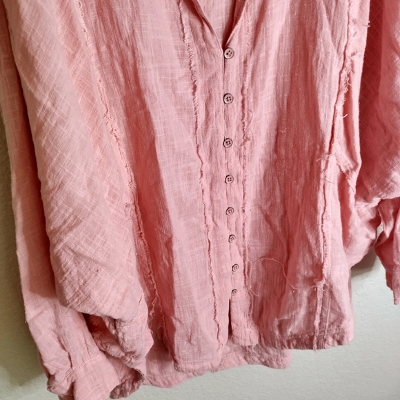 Free People We The Free One And Only Buttondown Top Dolman Oversized Sz S - Picture 4 of 11